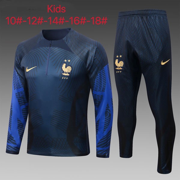 Kinder Trainings-Sweatshirt Frankreich 2023 Blau 2